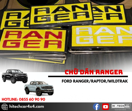 CHỮ NỔI RANGER DÁN THÙNG SAU FORD RANGER