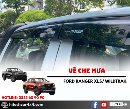 VÈ CHE MƯA Ô TÔ FORD RANGER 2022 – 2025 CHẤT LIỆU NHỰA ABS CAO CẤP