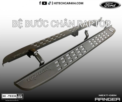 Bệ Bước Chân Kiểu Raptor Dành Cho Ford Ranger – Nhôm Nguyên Khối