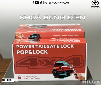 Khóa Bửng, Lock Bửng Điện Cho Toyota Hilux – Tích Hợp Chìa Khóa Zin, Phụ Kiện Cho Xe Bán Tải