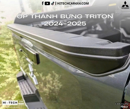Ốp Chống Trầy Thành Bửng Xe Bán Tải Mitsubisi Triton 2024–2025 Phụ Kiện Bảo Vệ Thành Bửng Sau Bằng Nhựa ABS
