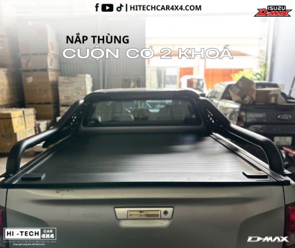 Nắp Thùng Cuộn Cơ 2 Khóa Cho Xe Bán Tải Isuzu Dmax 2022-2025 – Bền Bỉ, Chống Trộm, Dễ Dùng