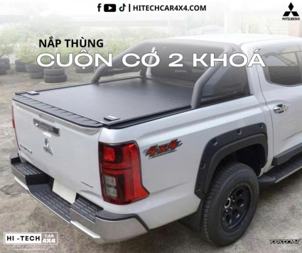 Nắp Thùng Cuộn Cơ 2 Khóa Cho Xe Bán Tải Mitsubisi Triton 2024 – 2025 Bền Bỉ, Chống Trộm, Dễ Dùng